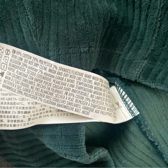 Forever 21 Green Corduroy Corset Top Zip Front Bustier Tank Y2K - Picture 9 of 9